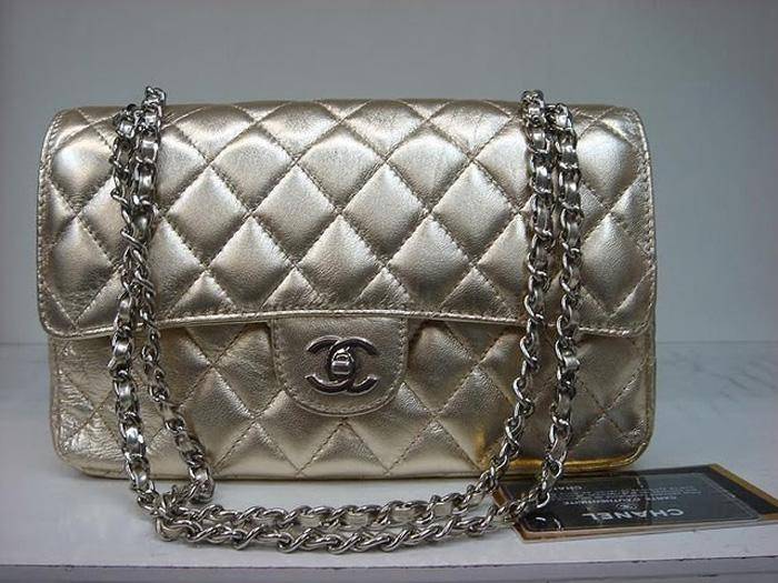 Quality Replica Chanel Classic 2.55 Gold Lambskin Leather With Silver Hardware