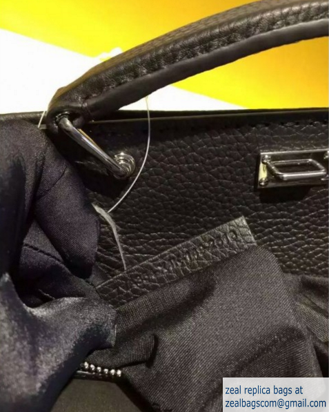 Fendi Men Peekaboo Bag Black Original Leather Small Size