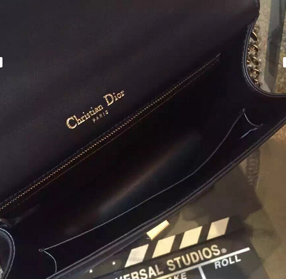 2015 NEW Replica  Christian Dior Diorama  BLACK TUFTED CALFSKIN -The top quality