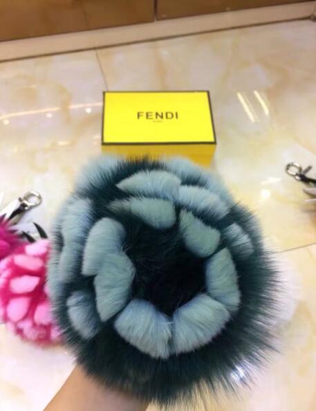 Fendi Pineapple Fox Fur Bag Charm Green Runway 2017