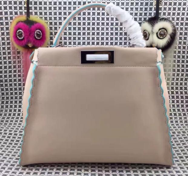 Fendi Multicolor Studded Embellished and Floral Embroidered Medium Peekaboo Bag Spring 2017