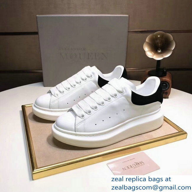 Alexander McQueen Heel Height 4.5 cm Oversized Lovers Sneakers White/Suede Black