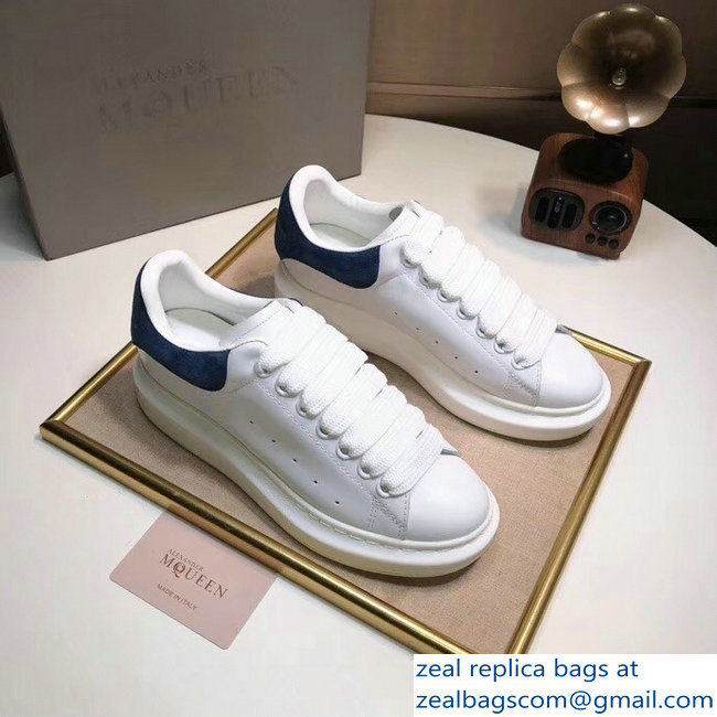 Alexander McQueen Heel Height 4.5 cm Oversized Lovers Sneakers White/Suede Blue
