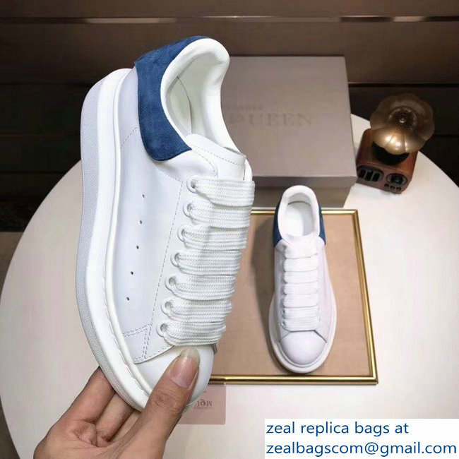 Alexander McQueen Heel Height 4.5 cm Oversized Lovers Sneakers White/Suede Blue