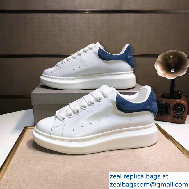 Alexander McQueen Heel Height 4.5 cm Oversized Lovers Sneakers White/Suede Blue