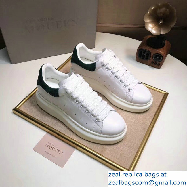 Alexander McQueen Heel Height 4.5 cm Oversized Lovers Sneakers White/Suede Green