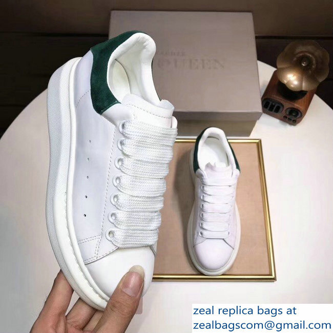 Alexander McQueen Heel Height 4.5 cm Oversized Lovers Sneakers White/Suede Green