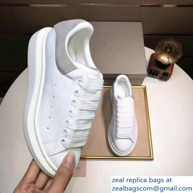 Alexander McQueen Heel Height 4.5 cm Oversized Lovers Sneakers White/Suede Light Gray
