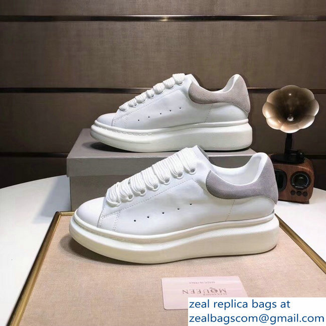 Alexander McQueen Heel Height 4.5 cm Oversized Lovers Sneakers White/Suede Light Gray
