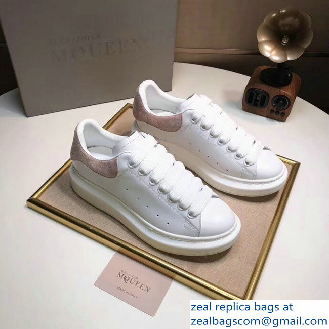 Alexander McQueen Heel Height 4.5 cm Oversized Lovers Sneakers White/Suede Nude Pink