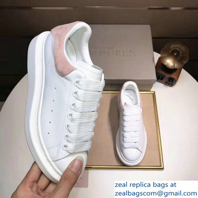 Alexander McQueen Heel Height 4.5 cm Oversized Lovers Sneakers White/Suede Nude Pink