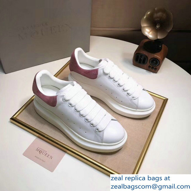 Alexander McQueen Heel Height 4.5 cm Oversized Lovers Sneakers White/Suede Peach