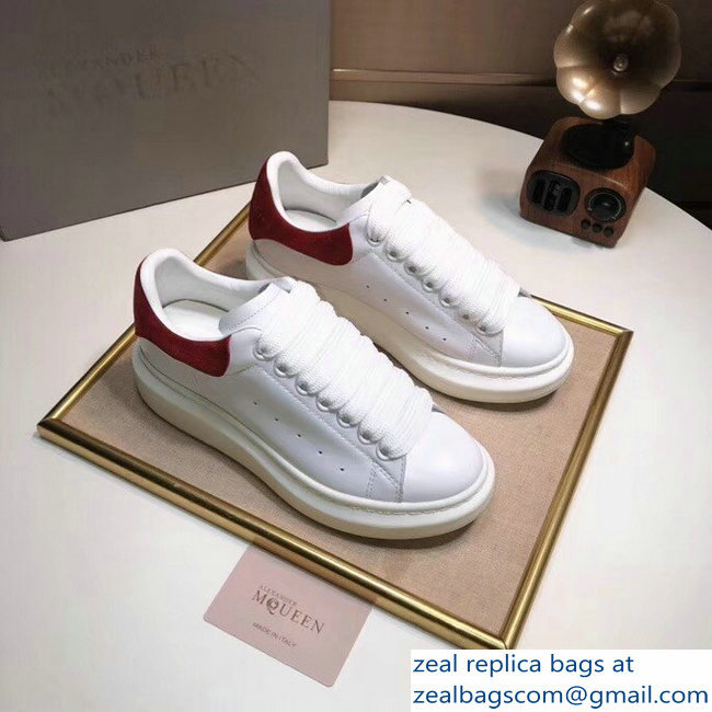 Alexander McQueen Heel Height 4.5 cm Oversized Lovers Sneakers White/Suede Red