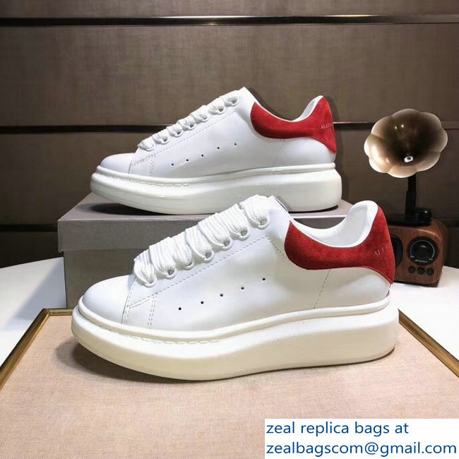 Alexander McQueen Heel Height 4.5 cm Oversized Lovers Sneakers White/Suede Red