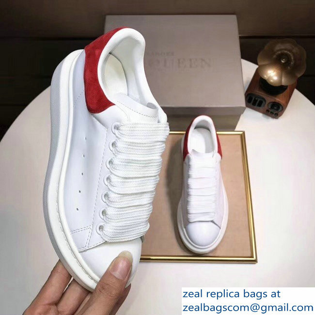 Alexander McQueen Heel Height 4.5 cm Oversized Lovers Sneakers White/Suede Red