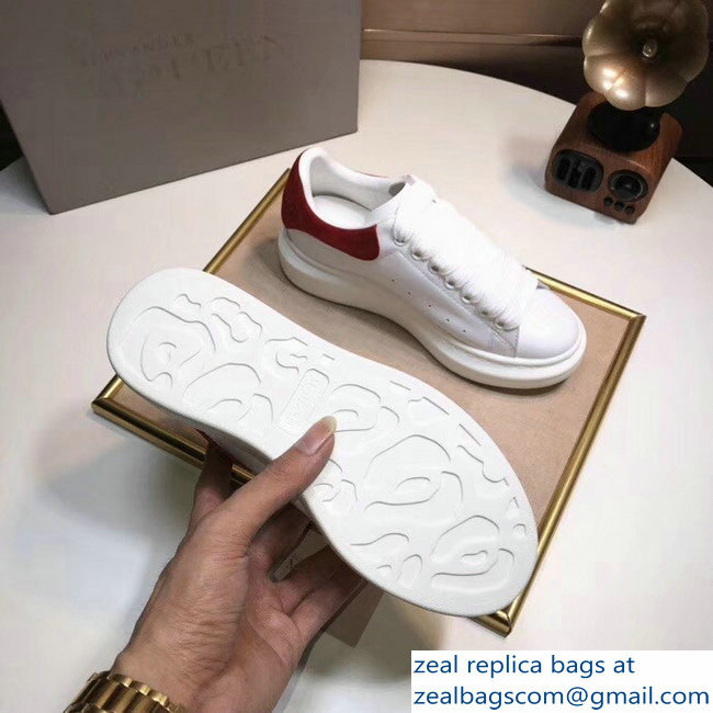 Alexander McQueen Heel Height 4.5 cm Oversized Lovers Sneakers White/Suede Red