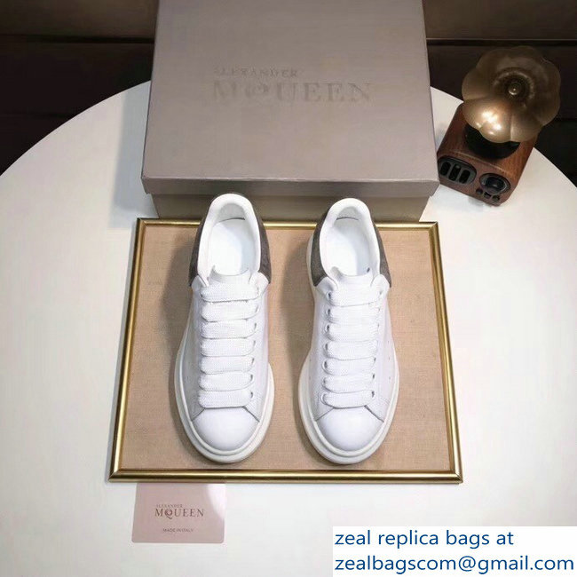 Alexander McQueen Heel Height 4.5 cm Oversized Lovers Sneakers White/Suede Taupe