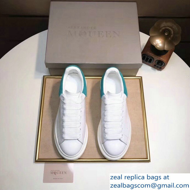 Alexander McQueen Heel Height 4.5 cm Oversized Lovers Sneakers White/Suede Turquoise