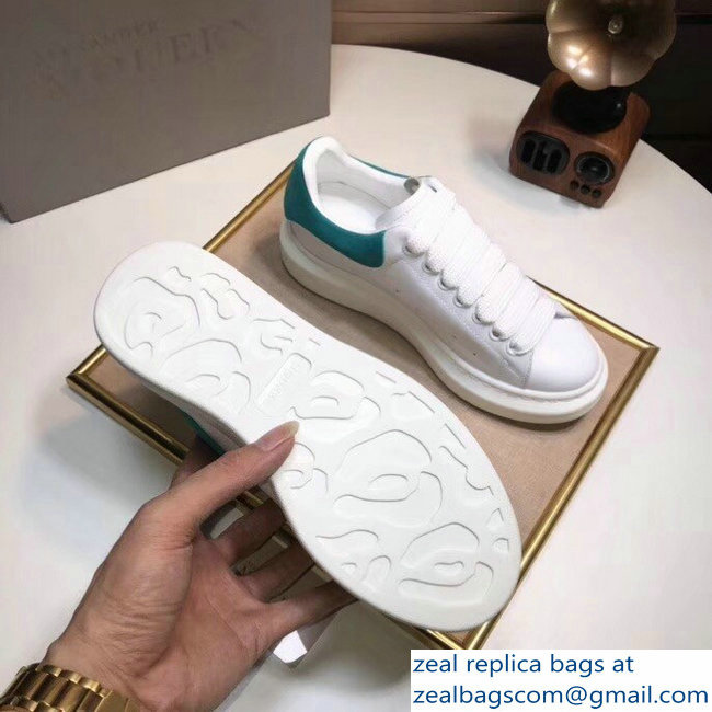 Alexander McQueen Heel Height 4.5 cm Oversized Lovers Sneakers White/Suede Turquoise