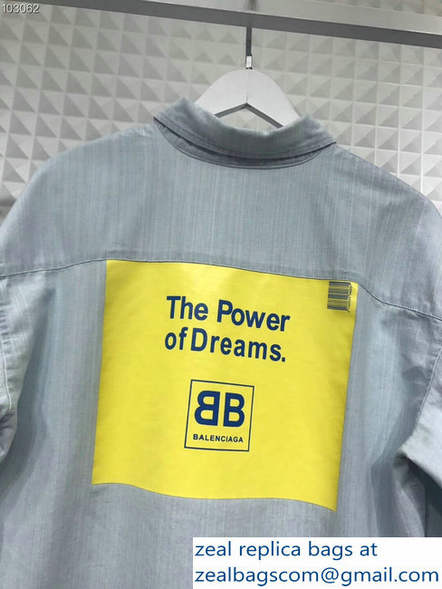 Balenciaga Denim Shirt The Power of Dreams BB 2018 - Click Image to Close
