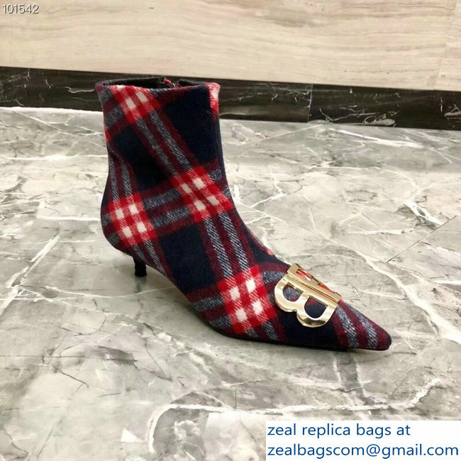 Balenciaga Heel 4cm Pointed Toe BB Booties Flannel 02 2018