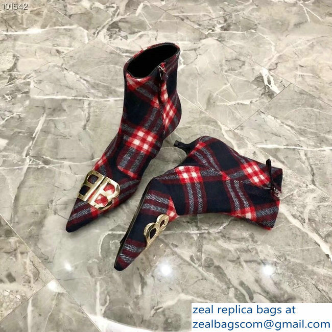 Balenciaga Heel 4cm Pointed Toe BB Booties Flannel 02 2018