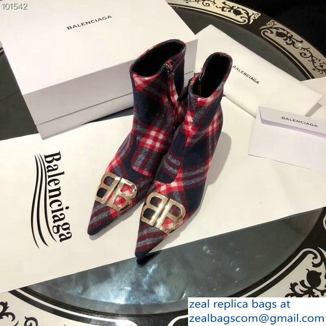 Balenciaga Heel 4cm Pointed Toe BB Booties Flannel 02 2018 - Click Image to Close