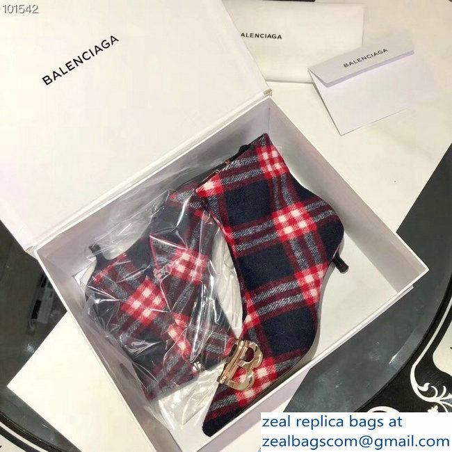 Balenciaga Heel 4cm Pointed Toe BB Booties Flannel 02 2018 - Click Image to Close