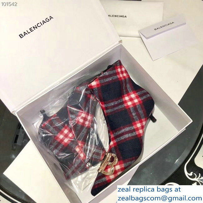 Balenciaga Heel 4cm Pointed Toe BB Booties Flannel 02 2018