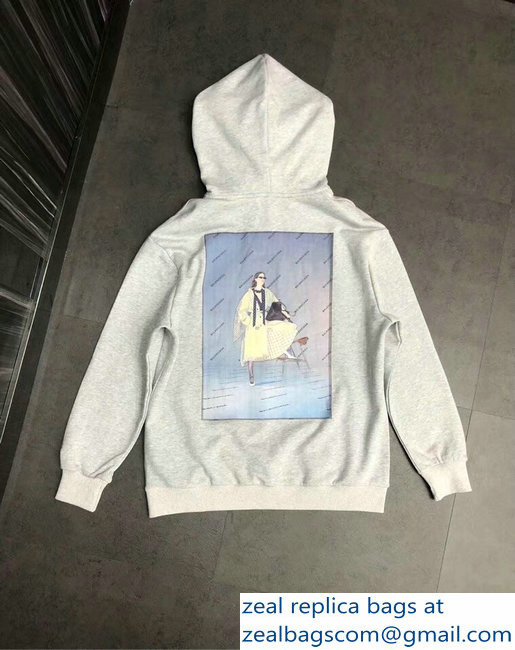 Balenciaga Photoshoot Hoodie Sweater Gray 2018 - Click Image to Close