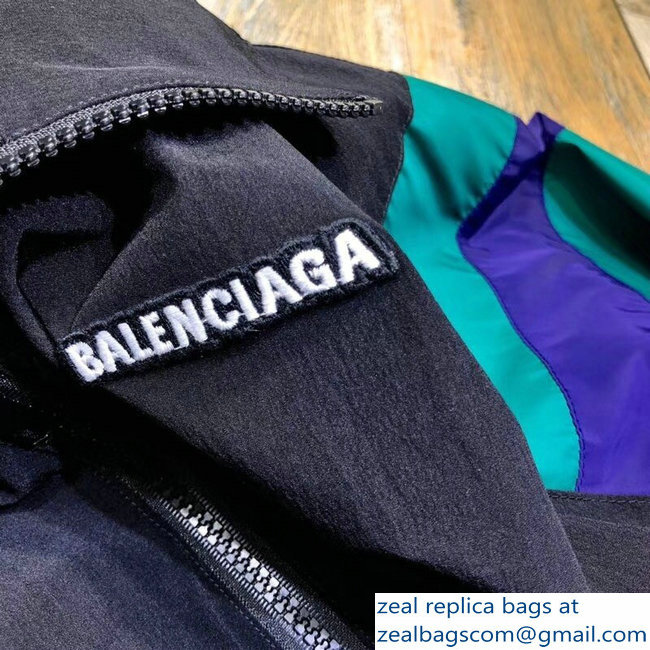 Balenciaga Tracksuit Jacket Black/Green 2018 - Click Image to Close