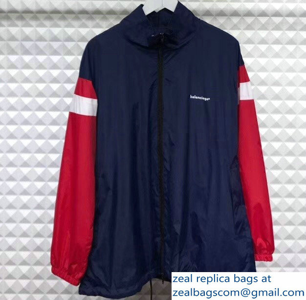 Balenciaga Tracksuit Jacket Blue/Red 2018 - Click Image to Close