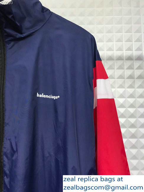 Balenciaga Tracksuit Jacket Blue/Red 2018 - Click Image to Close