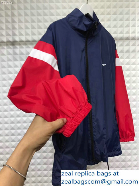 Balenciaga Tracksuit Jacket Blue/Red 2018 - Click Image to Close