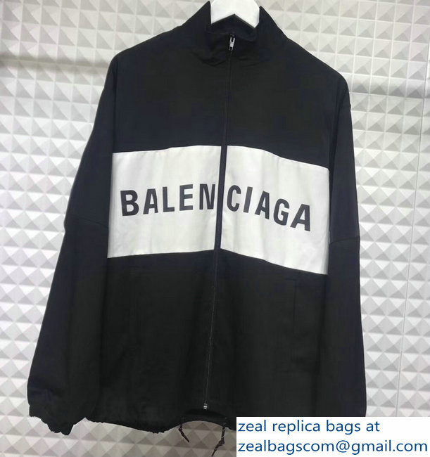 Balenciaga Tracksuit Jacket Logo Black/White 2018