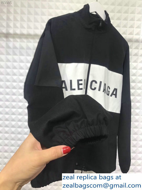 Balenciaga Tracksuit Jacket Logo Black/White 2018