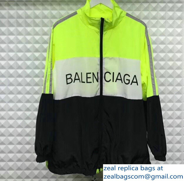 Balenciaga Tracksuit Jacket Logo Fluo Green/White/Black 2018