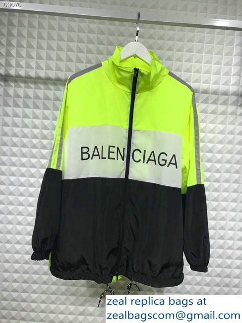 Balenciaga Tracksuit Jacket Logo Fluo Green/White/Black 2018