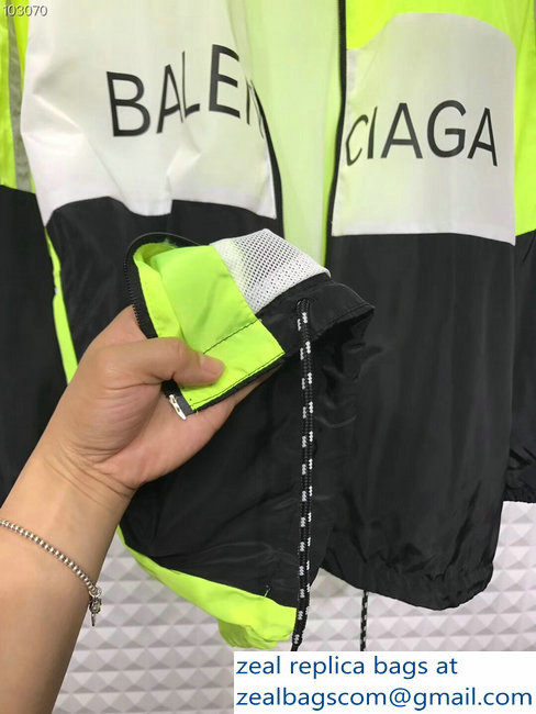 Balenciaga Tracksuit Jacket Logo Fluo Green/White/Black 2018