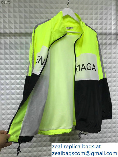 Balenciaga Tracksuit Jacket Logo Fluo Green/White/Black 2018