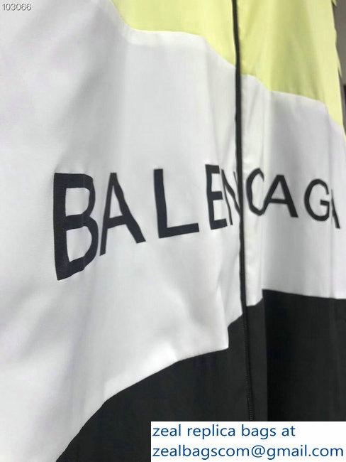 Balenciaga Tracksuit Jacket Logo Fluo Yellow/White/Black 2018 - Click Image to Close