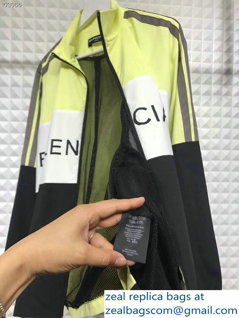 Balenciaga Tracksuit Jacket Logo Fluo Yellow/White/Black 2018