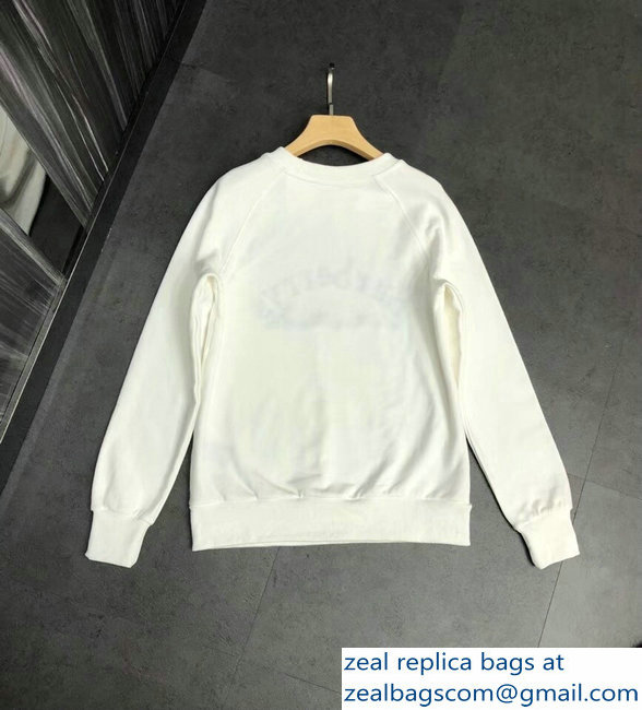 Burberry Embroidered Archive Logo Jersey Sweatshirt White 2018 - Click Image to Close