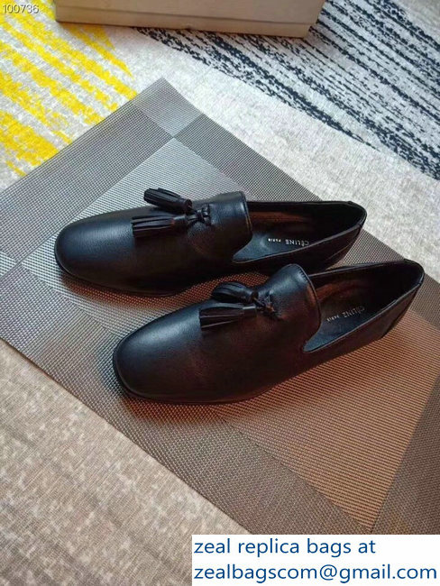 Celine Fringe Loafers Black 2018