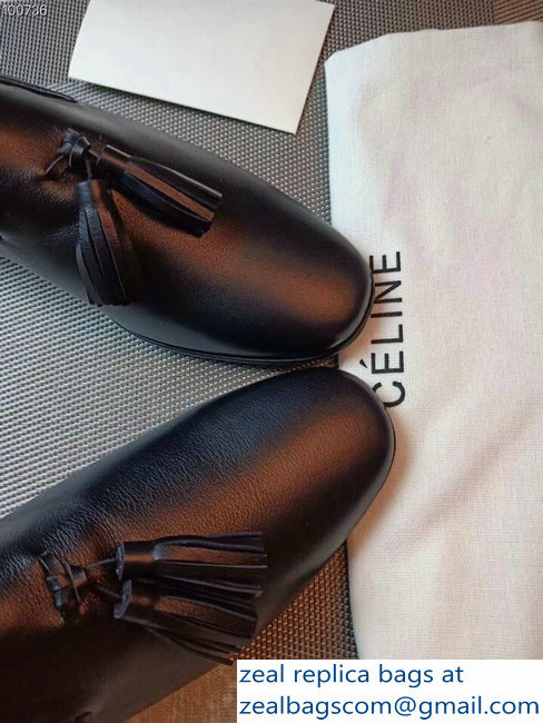 Celine Fringe Loafers Black 2018