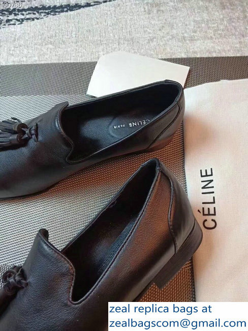 Celine Fringe Loafers Black 2018