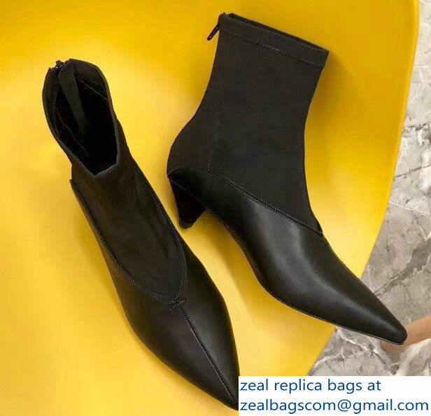 Celine Heel 4.5cm Stretch Soft V Neck Ankle Boots Black 2018