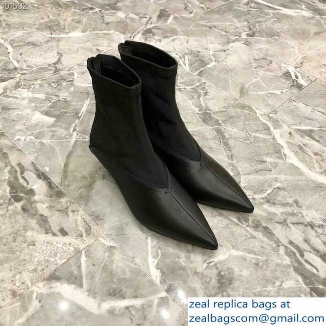 Celine Heel 4.5cm Stretch Soft V Neck Ankle Boots Black 2018