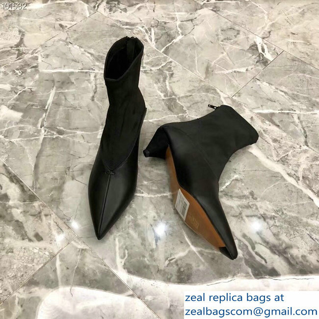 Celine Heel 4.5cm Stretch Soft V Neck Ankle Boots Black 2018 - Click Image to Close