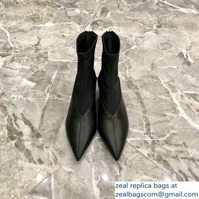 Celine Heel 4.5cm Stretch Soft V Neck Ankle Boots Black 2018 - Click Image to Close